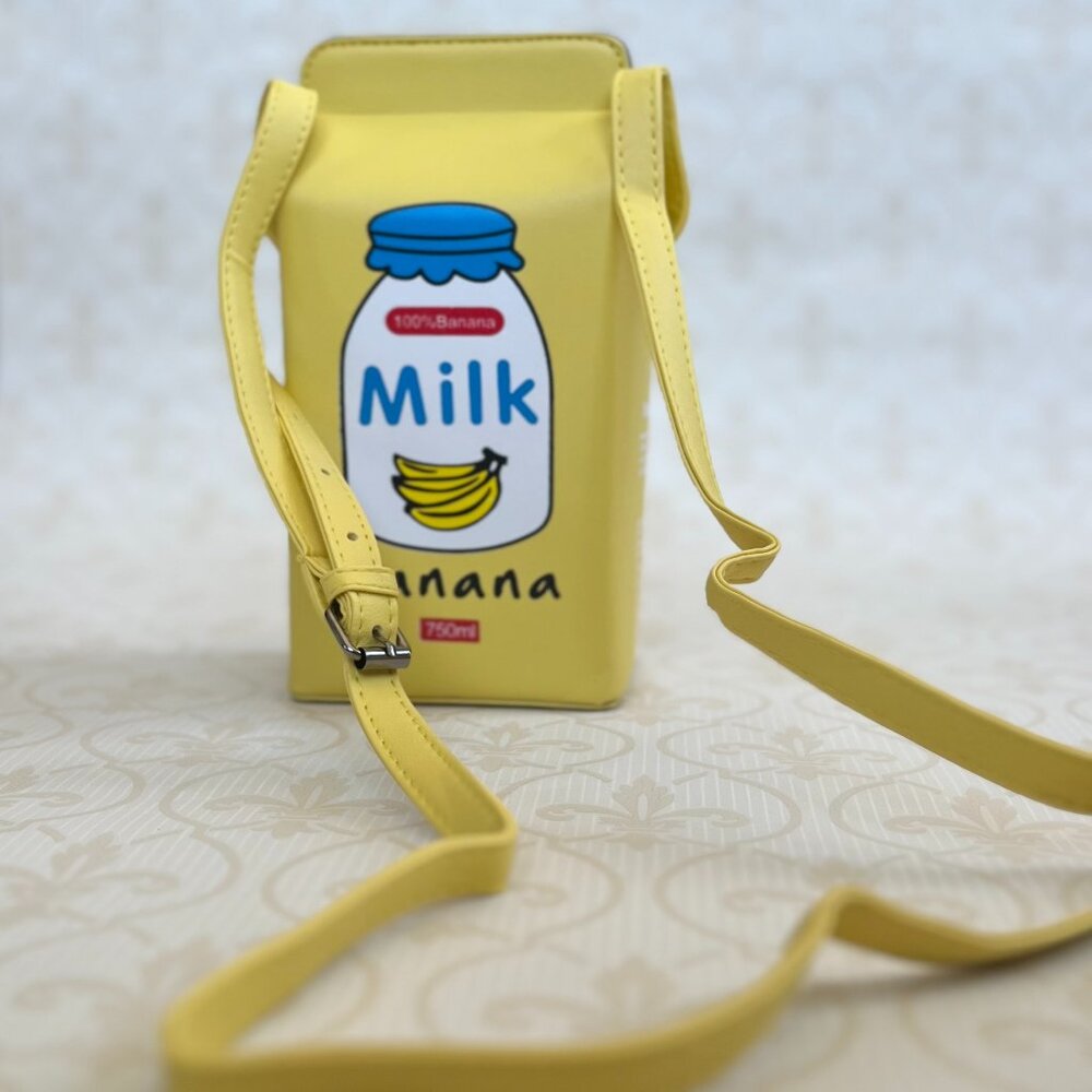 NEW - Banana Milk carton purse